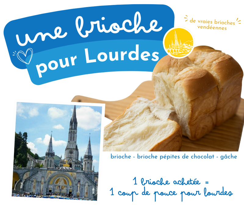Vente de brioches pour soutenir le projet de stage des élèves de Malestroit, à Lourdes.
